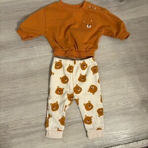 Cat & Jack Orange Bear Print Pants